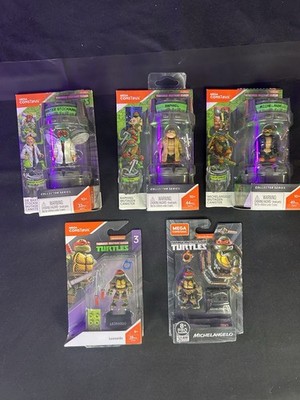 TMNT Mega Construx Mutagen Canister Figure Lot Baxter Raph Mikey