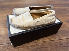 Gucci White GG Embossed Leather Espadrilles 39.5 Made in Spain