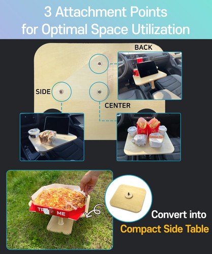 2-in-1 Car Food Tray Laptop Desk & Cup Holder for Road Trips & Taxis - Afbeelding 6 van 8
