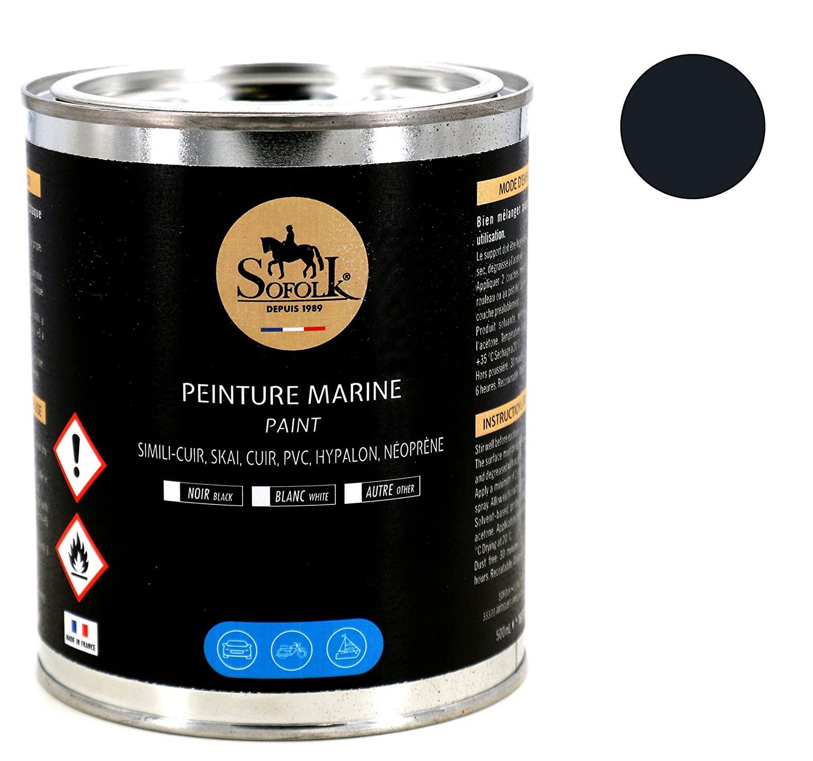 Peinture sellerie nautique simili-cuir blanc cassé crème rénovation banquettes spray 400ml
