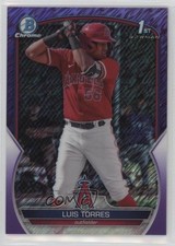 2023 Bowman Chrome Prospects Purple Shimmer Refractor 195/250 Luis Torres 5i2