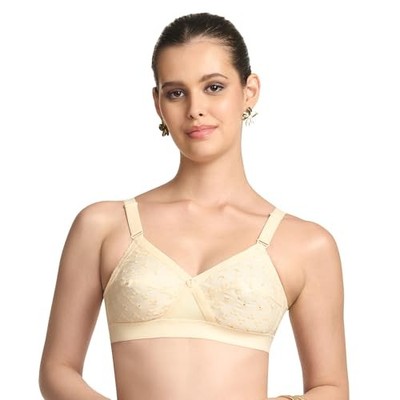 TRYLO Women's Cotton Padded Wire Free Non-Wired Full-Coverage Bra