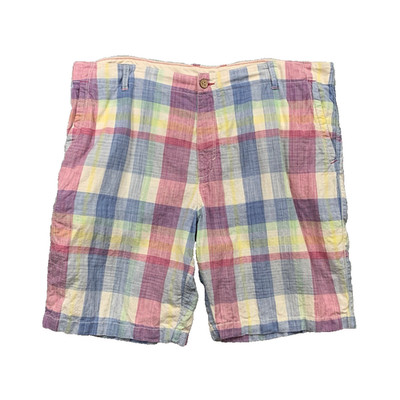 Tommy Bahama Shorts Mens 42 Relax Breathable Linen Plaid Lightweight Bermuda