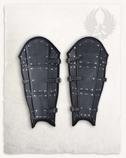 Mytholon Quintus Beinschienen Oberleder Schwarz Larp Mittelalter #11342
