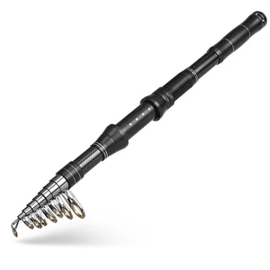 Lightweight Retractable Carbon Fishing Rod Ideal for Travel and Storage