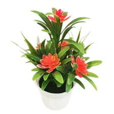 Artificial Flowers Potted Fake False Plants In Pot Garden Outdoor Home Decor