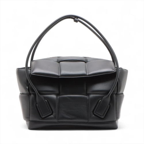 Bottega Veneta Maxi Intrecciato The Arco Large Leather Hand bag Black