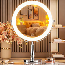 Professional 8" Large Lighted Makeup Mirror with Brighter Lights, 1X/10X True HD