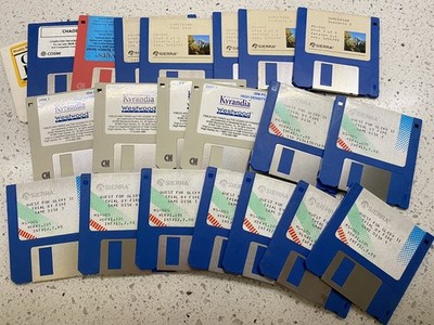 Vintage MS-DOS PC Game 3.5  Floppy Lot Of 21 Disks- Kyrandia, Sorcerian & More!