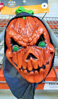 Hyde & Eek! Light-Up Haunted Pumpkin Halloween Mask Adult One Size NEW