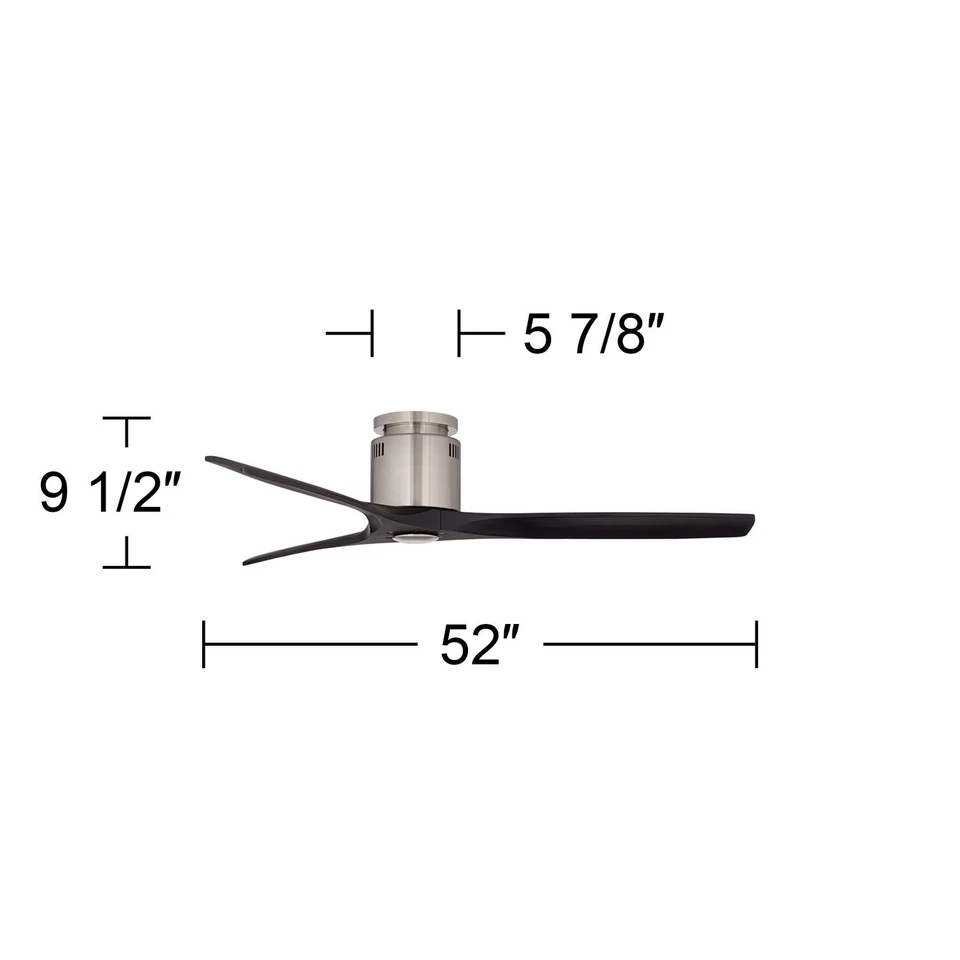 52" Casa Windspun Brushed Nickel DC Hugger Ceiling Fan with Remote - Image 4 of 4