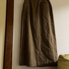 Margaret Howell Tailored Set Shirt Jacket Skirt Brown Wool Herringbone Rare JP 