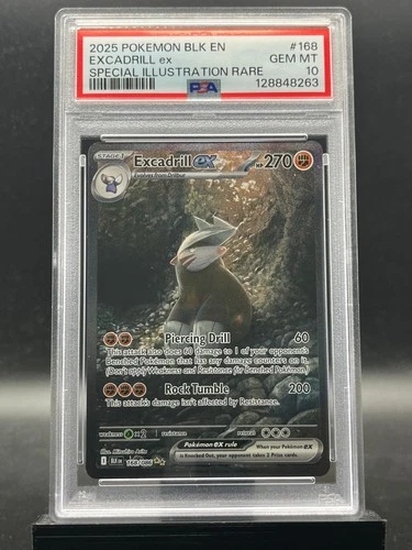 2025 Pokemon EN SV Black Bolt Excadrill ex 168/086 Special Illustration PSA 10