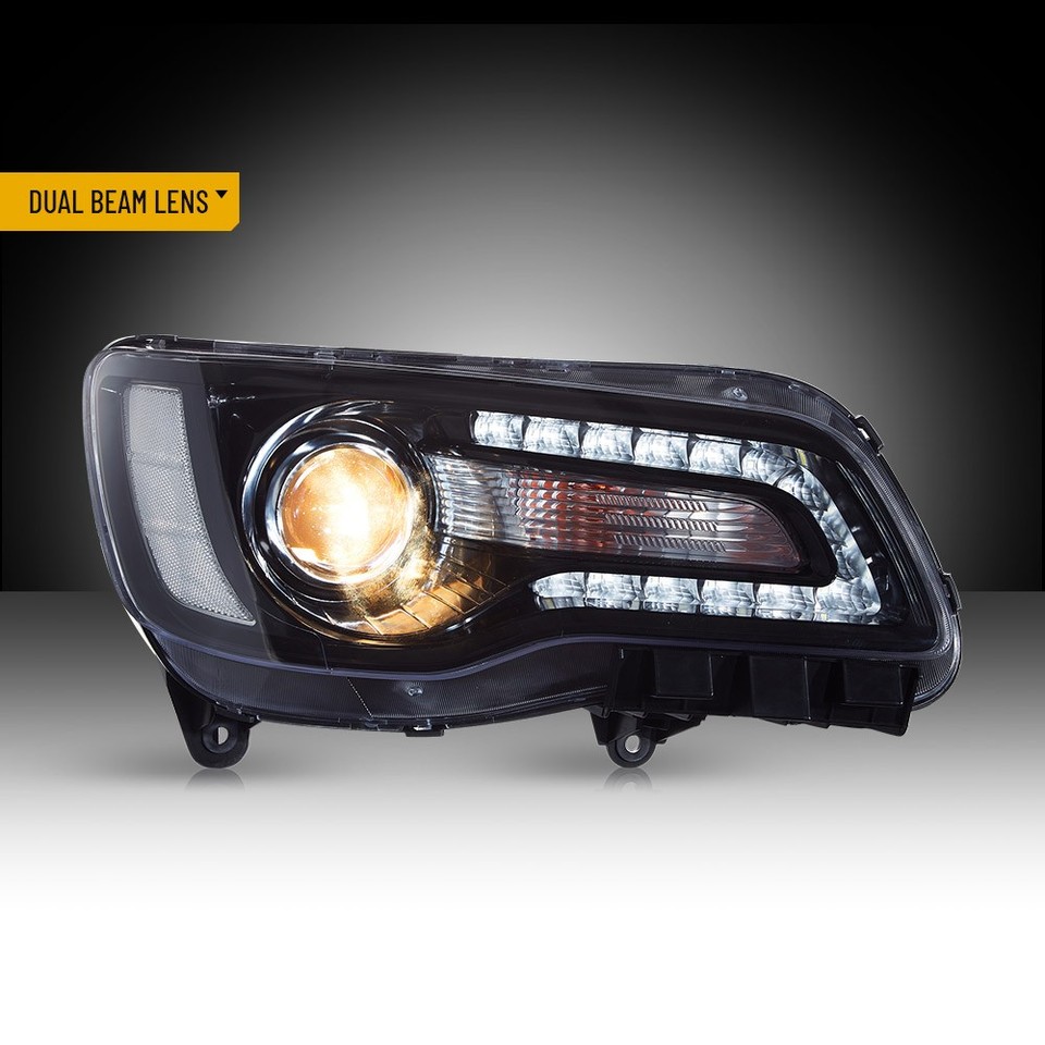 Pair VLAND For 2011-2023 Chrysler 300 Black LED DRL Projector ...