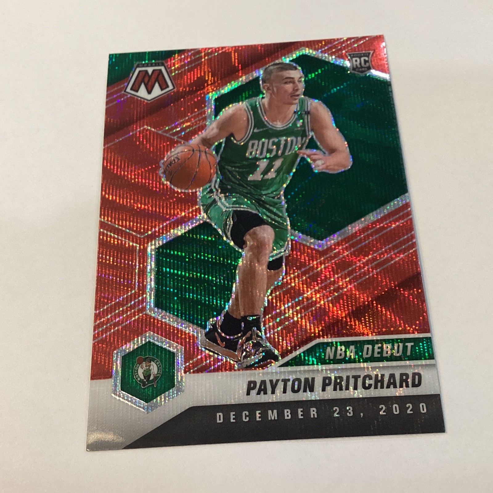 2020-21 Mosaic Basketball Payton Pritchard NBA Debut Red Wave #269 Celtics RC