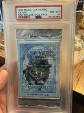 MTG Ice Age Booster Pack PSA 8 Dire Wolves Foil Magic The Gathering NEW SEALED