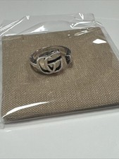 Authentic Gucci Interlocking G Open Ring. Size M. With Box & Pouch