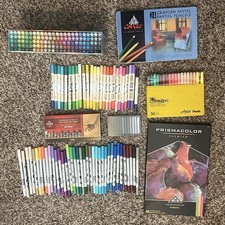 Art Supply Lot Prismacolor Tombow Acrylic Paint Marker Pastel
