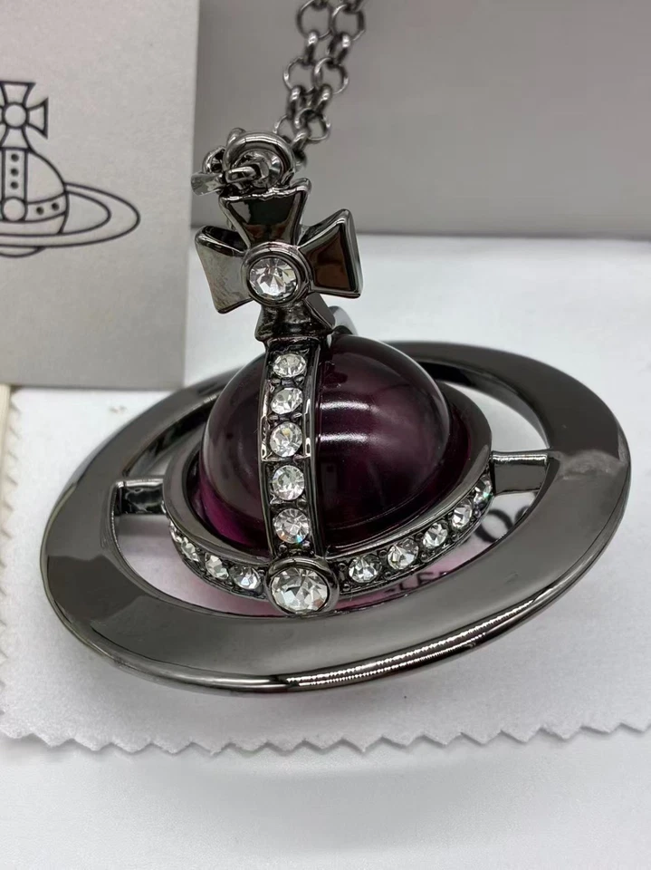 Vivienne Westwood 3D 巨型 Orb 项链吊坠链 尺寸 6 厘米 S63977 — 第 2/4 张图片