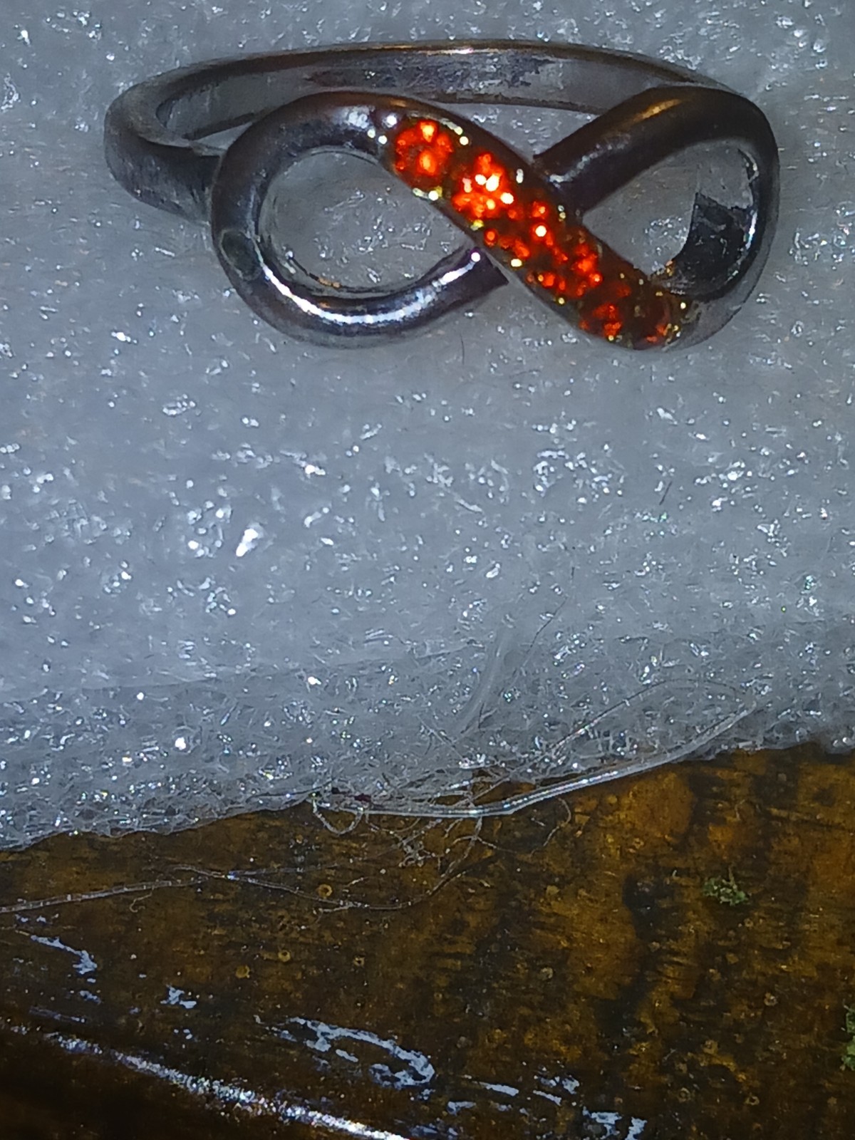 Created Ruby Infinity Ring in Sterling Silver - image 1