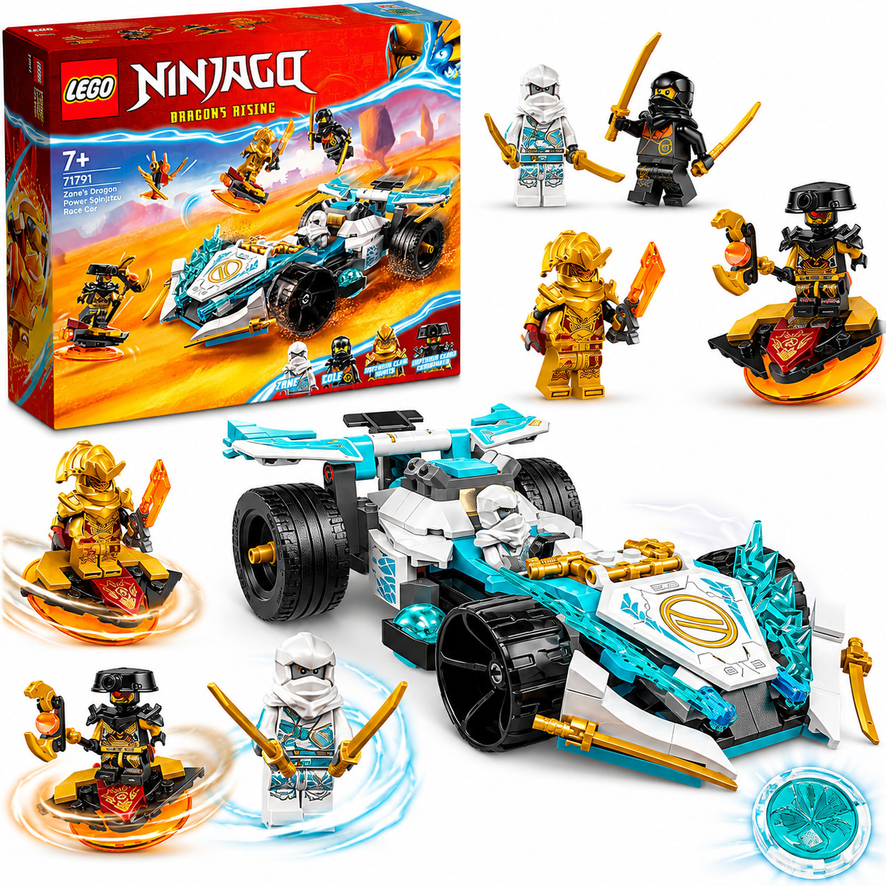 LEGO NINJAGO 71791 Zanes DrachenpowerSpinjitzu Rennwagen Neu