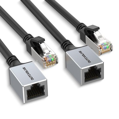 Ethernet Verlängerungskabel 2 Stück, Cat 6 Ethernet Extender Adapter 1M, Netz...