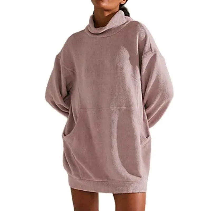 Free People Beach RONDA Pullover Slouchy Sweater Tunic | Sz M, Lilac