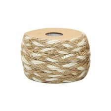 JKPOWER 5m Double Color Natural Jute Twine Rope String 5 meters, White,beige