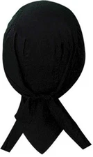 Solid Black Doo Rag Durag Headwrap Skull Cap Sweatband Capsmith Deluxe Biker