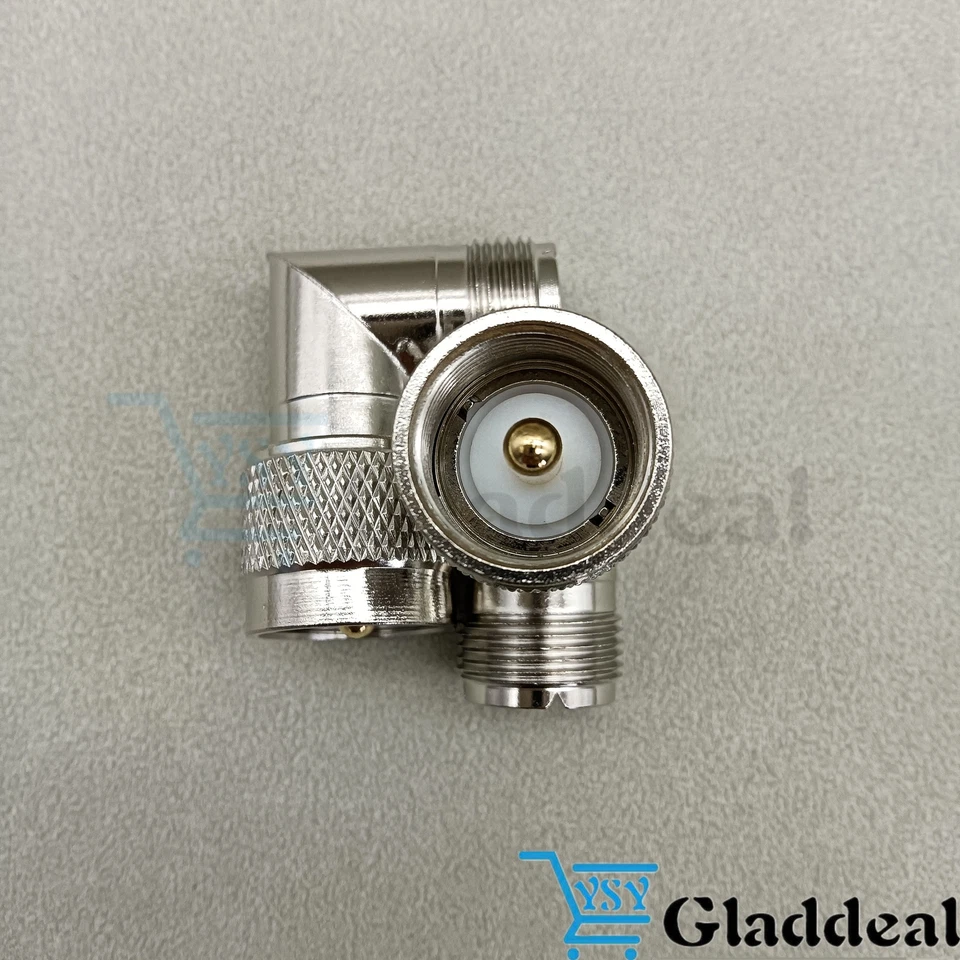 2 Pack UHF PL-259 Male to SO-239 Female Right Angle 90 Degree Adapter Connector - Image 4 of 4
