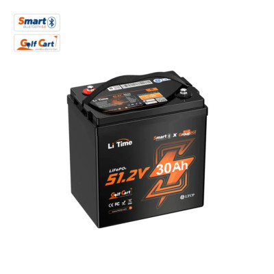 LiTime 48V 30Ah GC2 Bluetooth Low Temp LiFePO4 Lithium Battery For Golf Cart 3kW
