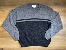 Vintage Eddie Bauer Blue Sweater V-Neck Made in the USA Size Medium