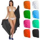 Womens Sarong Beach Cover Up Sheer Chiffon Bikini Wrap Skirt Holiday Swimwear UK