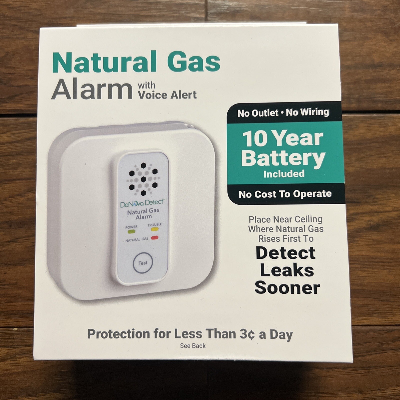DeNova Detect Natural Gas Alarm DD620NV With Voice Alert & 10 Year