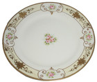 NIPPON 7.5" PLATE PINK ROSES BEADED EDGE w GOLD HAND PAINTED PORCELAIN — photo 1