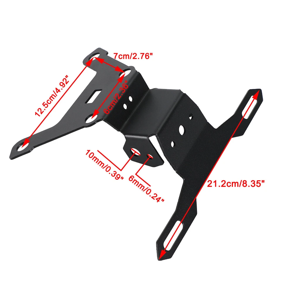 License Plate Holder Frame Bracket For Suzuki SV650 ABS 15-21 SV650X 18~21 BLK - Image 3 of 4