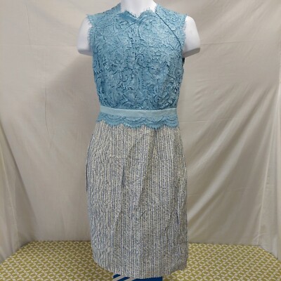 TALBOT RUNHOF Damen Kleid Pailletten Spitze Gr. 8 Vintage Look A-Linie Cocktail Party