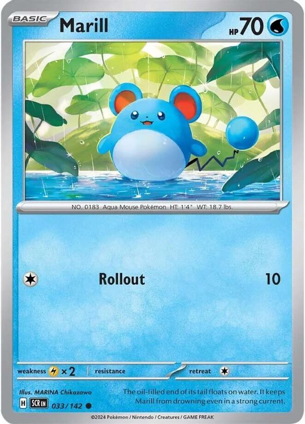 Pokemon Marill (33/185) Stellar Crown NM REVERSE HOLO
