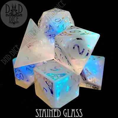 Stained Glass Frosted Dice Set (Gift Box) Brand New by DnD Dice