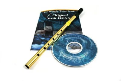 Feadog Triple Pack with Brass D Whistle Tutor Book and Accompanying CD
