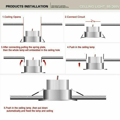 7/9/12W Dimmable LED Downlight COB Recessed Ceiling Light Lamp Spotlight Indoor - Picture 9 of 11