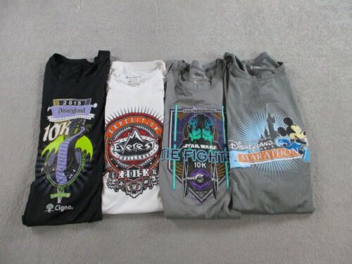 Run Disney Shirt Lot Adult Medium Multicolor Short Sleeve Performance Dry Fit