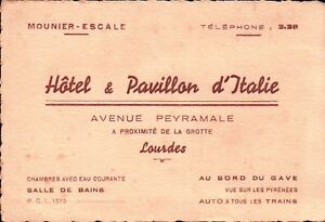 Biglietto Da Visita Hotel Pavillon D Italie Lourdes Vintage C11 753 Ebay