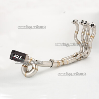 For Kawasaki Ninja ZX6R ZX636 2009-2023 Motorcycle Header Link Pipe Carbon Tips