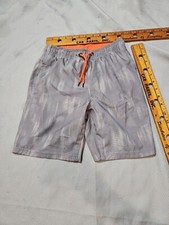 Spyder Swim Trunks Boys Small Gray Board Shorts Drawstring Stretch Logo Pant