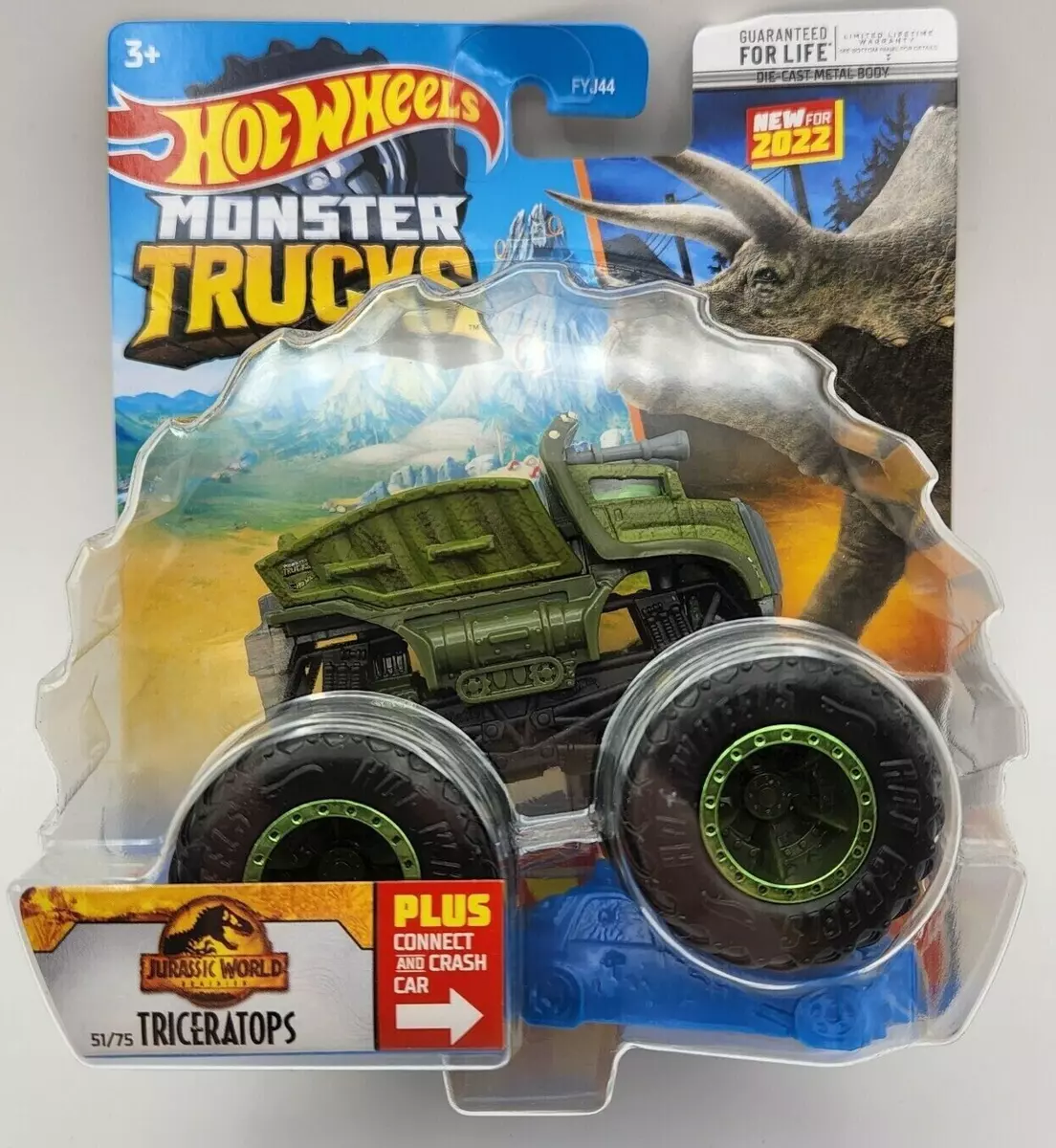 New Hot Wheels 1/64 Monster Trucks Jurassic World Series Triceratops  Dinosaur