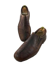 Johnston Murphy Mens Size 10M Brown Leather Slip On Driving Cushion Shoes 