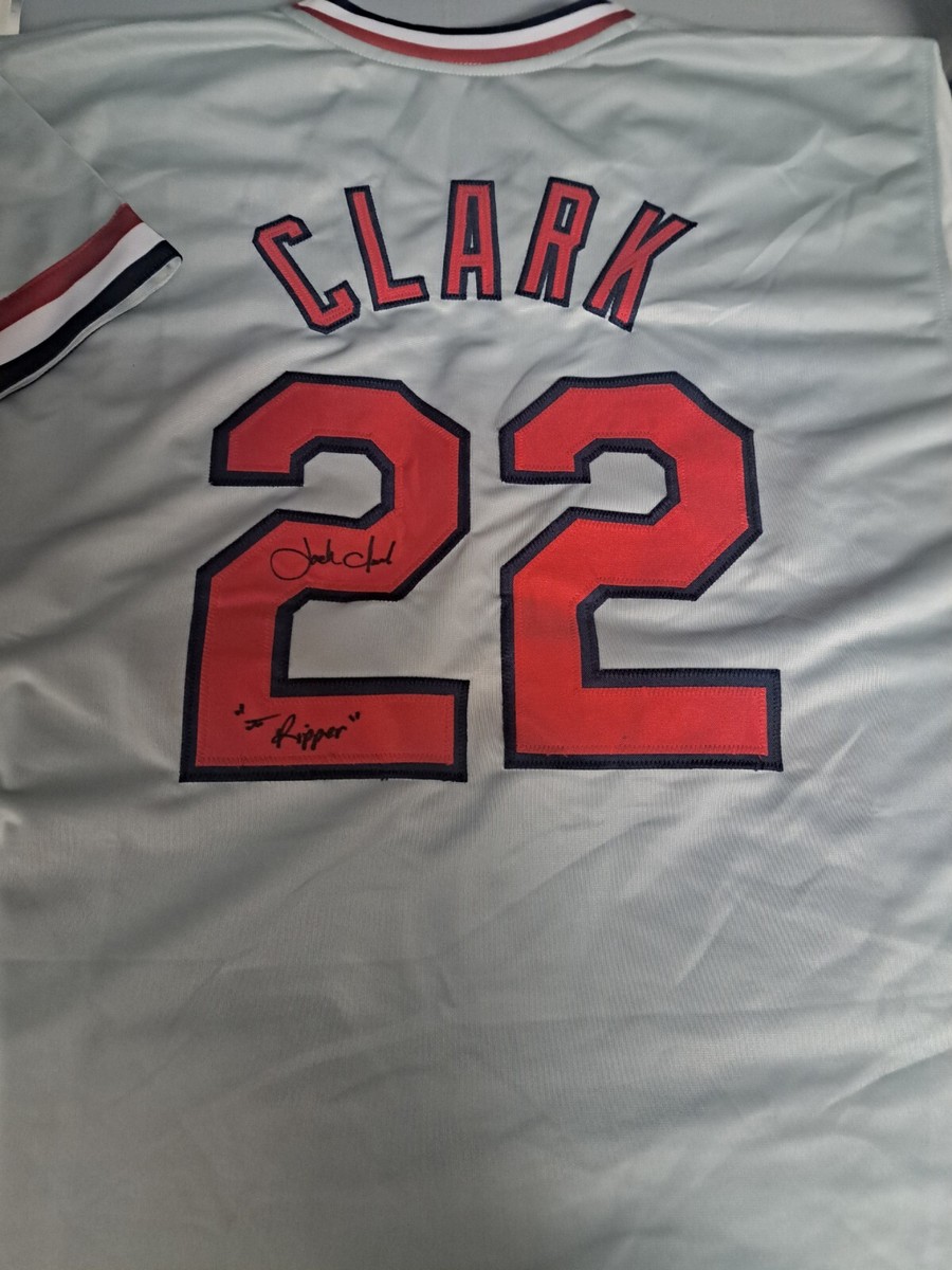 Jack Clark Signed St Louis Cardinals Grey Jersey XL the Ripper