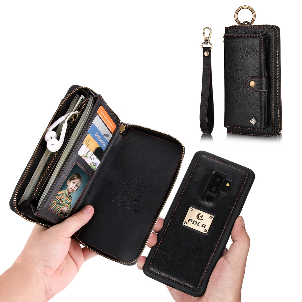 Cartera desmontable con cremallera magnética para tarjeta para Samsung Note20 S23 S24 S25 Ultra Foto 3 de 4