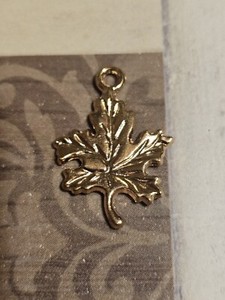Authentic 24k Yellow Gold Plated Leaf Charm Pendant